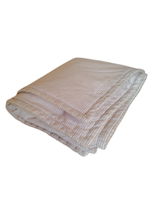  Peseira Solteiro Dupla Face Bordado Lilla - Listra Fina Vertical Washed