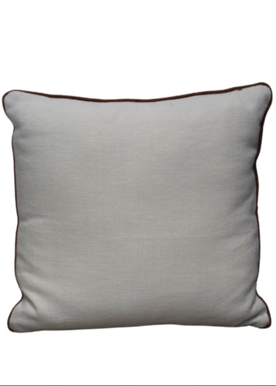 Almofada Maria Base Marfim Charuto 50x50 Linho Gallia Stonado