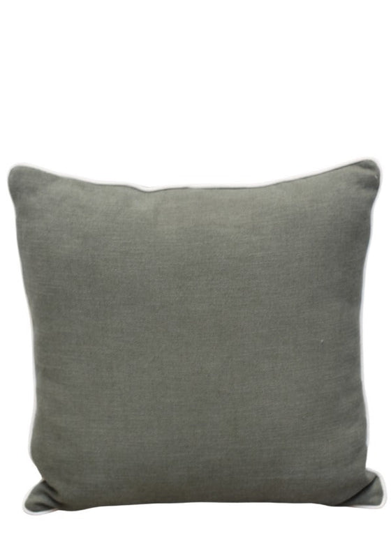 Almofada Maria Base Musgo Vivo Marfim 50x50 Linho Gallia Stonado