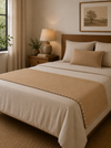Peseira Dupla Face Queen 220x68 C/Manta Base Camelo