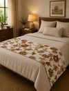Peseira Dupla Face 1,80x60 Linho Estampado  Verde Calabria/Terrosos