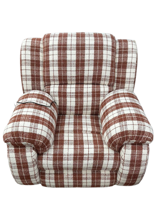Tecido Xadrez Tweed cor Cru e Terracota
