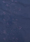 Tecido Linho 640 Washed Bordado Maria Base Marinho Bordado Marinho