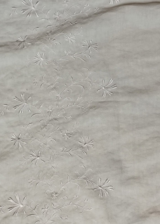 Tecido Linho 640 Washed Bordado Maria cor Branco
