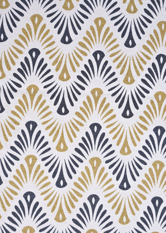 Algodão St Clair Estampado Delfos Washed cor Marinho/Camelo