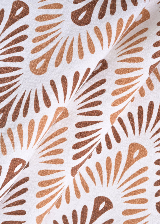 Algodão St Clair Estampado Delfos Washed cor Marrom Trufado