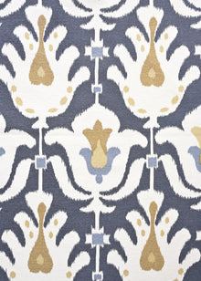  Linho 309 Estampado Sumatra Washed cor Marinho/Camelo