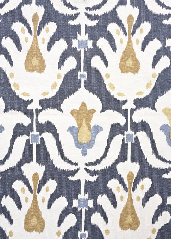 Linho 309 Estampado Sumatra Washed cor Marinho/Camelo