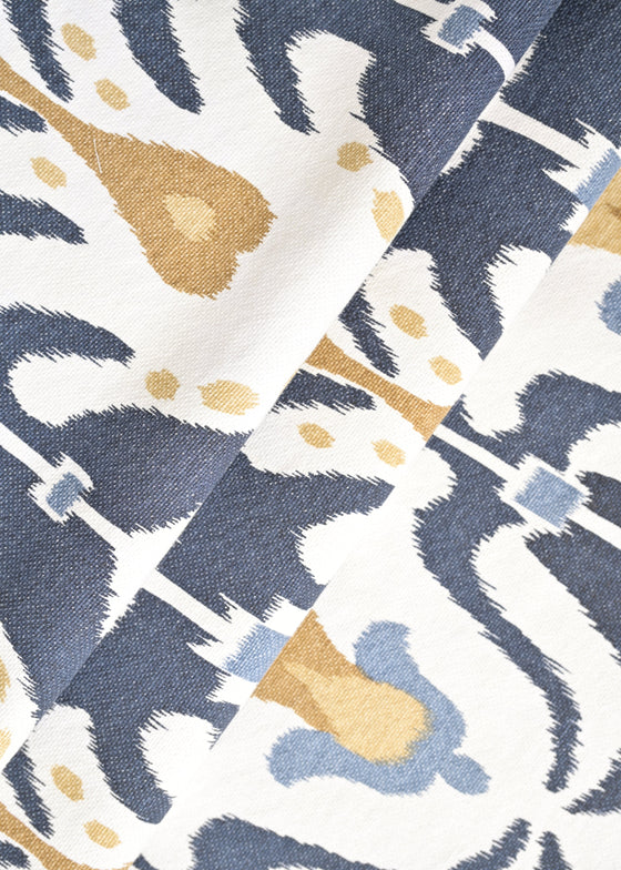 Linho 309 Estampado Sumatra Washed cor Marinho/Camelo