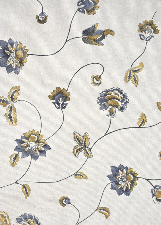 Linho 309 Estampado Petra Washed Marinho/Camelo