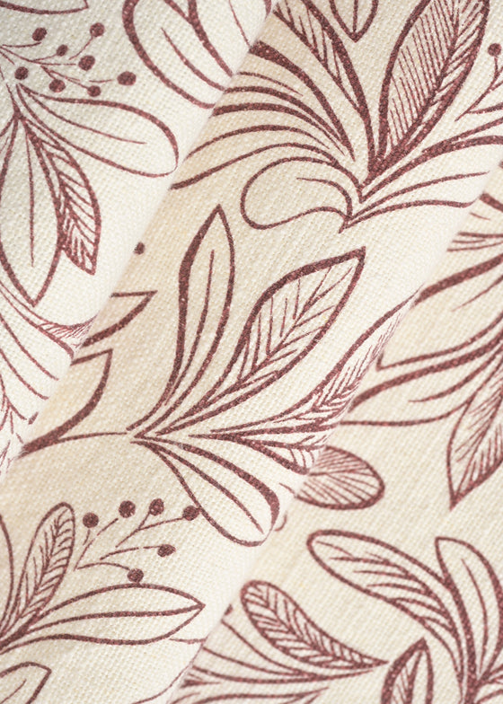 Linho Gallia Estampado Flora Romântica Stonado cor Romã