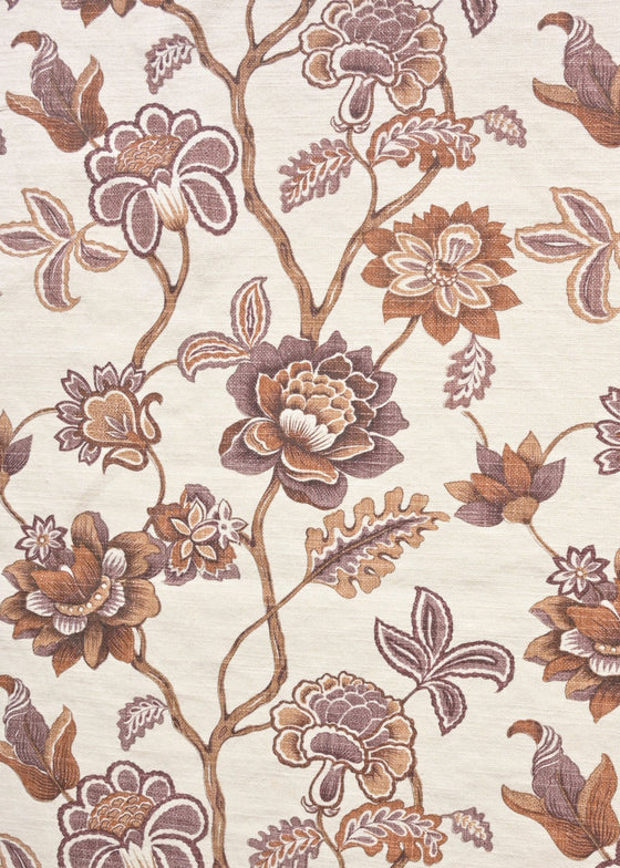 Linho Gallia Estampado Byblos Stonado cor Romã/Mousse/Marrom Trufado