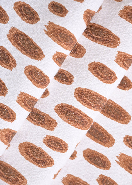 Algodão St Clair Estampado Novo Poá Washed cor Marrom Trufado