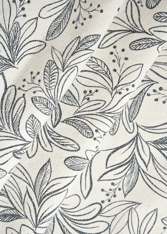 Linho 309 Estampado Flora Romântica Washed cor Marinho