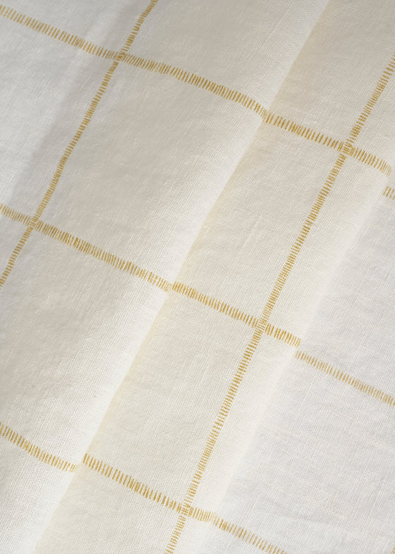 Linho Safari Estampado Xadrez Esteirinha Washed cor Camelo