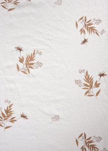  Linho Safari Estampado Oliveiras Washed cor Marrom Trufado