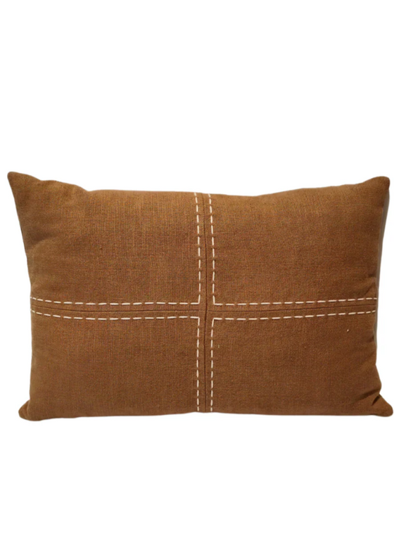 Almofada Pesponto Cross 60x40 Gallia cor Charuto