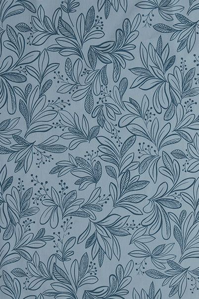 Algodão Espatulado Flora Romântica Washed cor Azul